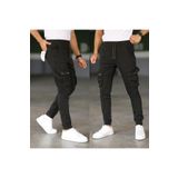 MOD10 Erkek Haki Slim Fit Kargo Cep Pantolon - Beli Ve Paçası Lastikli