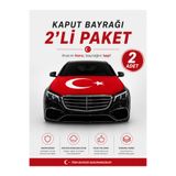 MODA 2'Li Türk Bayrağı Baskılı Kaput Bayrağı ( 120x160 cm)