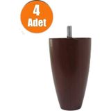 Moda Adalya Armut 12 cm Mobilya Baza Koltuk Puf Silindir Ayak Kanepe Ayağı Ceviz Ince Diş M8 (4 Adet)