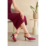 Moda Adam Kadın Beyrut Dantelli Topuklu Ayakkabı - Bordo