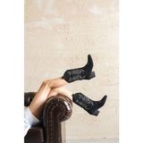 Moda Adam Kadın Darel Kovboy Çizme Siyah Süet