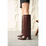 Moda Adam Kadın Wanda Tak Çıkar Çizme - Bordo-Rugan