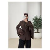 MODA AKSA MİNİK DÜĞME GÖMLEK KAHVE