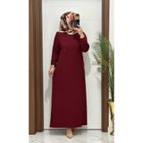 MODA ALMİRA F10 K 80 BORDO ÇAPRAZ ÇIMALI TAŞLI ELBİSE