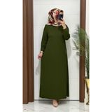 MODA ALMİRA F10 K 80 HAKİ ÇAPRAZ ÇIMALI TAŞLI ELBİSE