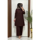 MODA ALMİRA F14 K 120 KAHVE ÇİMALI TAŞLI İKİLİ TAKIM