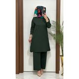 MODA ALMİRA F14 K 120 ZÜMRÜT YEŞİLİ ÇİMALI TAŞLI İKİLİ TAKIM
