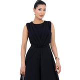 Moda Amore Şık Siyah V Yaka Şifon Tulum Abiye 38-46 Beden 56005