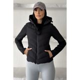 moda armanc Kadın Kapüşonlu Range Rover Mom Şişme Slim Fit Ceket