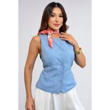 moda armanc Kadın Keten Karışımlı Düğmeli Kolsuz Top | Basic Yelek Yazlık Hafif Kumaş