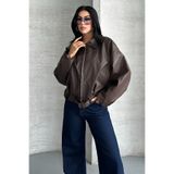 moda armanc Kadın Oversize Bomber Suni Deri Ceket | Yeni Sezon Kemerli Biker Ceket