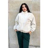 moda armanc Kadın Polar Peluş Mont - Yumuşak Kürklü Fermuarlı Oversize Ceket - 5194