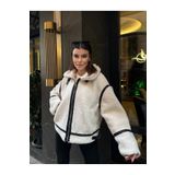 moda armanc Suni Kürklü Peluş Kadın Ceket