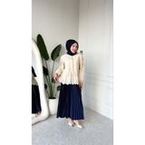 Moda Asrın Brode Dantel Kumaş Ekru Tunik