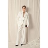 Moda Atlas Kumaş Oversize Kadın Beyaz Ceket S Beyaz