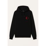 MODA Ay Yıldız Türk Bayrağı Baskılı Yetişkin Çocuk Siyah Kapşonlu Kapüşonlu Sweatshirt Hoodie