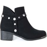 Moda Ayakkabı 3854 Kadın Topuklu Bot Ayakkabı - 024-Siyah