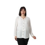 Moda Berray 2B-069 KOLU APOLETLİ BÜYÜK ÇİÇEK DESENLİ PAMUK KETEN KADIN BÜYÜK BEDEN BEYAZ GÖMLEK BEYAZ-48