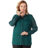 Moda Berray 3211 Simli Jakarlı Şifon Büyük Beden Şık Gömlek Yeşil YEŞİL-52