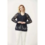 Moda Berray 4030 Dantel Fermuarlı Büyük Beden Ceket Lacivert LACİVERT-44