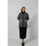 Moda Berray Y0662 KADIN MAVİ-BEYAZ DESENLİ DÜĞMELİ CEPLİ MEVSİMLİK ANNE HIRKASI MAVİ-BEYAZ-Standart