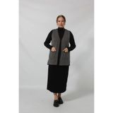 Moda Berray Y666 SİYAH-KREM MOZAİK DESENLİ CEPLİ MEVSİMLİK ANNE YELEK siyah-Tek Beden