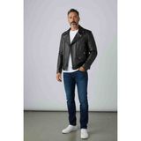 Moda Birbey Erkek Hakiki Kuzu Derisi Fermuarlı Kemerli Spor Hakiki Deri Mont Ceket - 2XL - 0 - Siyah