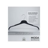 MODA BORSASI 42 Cm Siyah Elbise Gömlek Bluz Tunik T-shirt Askısı Ctp Serisi Tek Taraf Dolgulu 12 Adet