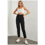 moda camiya Kadın Yüksek Bel Mom Jeans Bel Lastikli