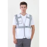 Moda Canel Mühendis Yelek Beyaz XL