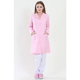 Moda Canel Uzun Boy Mono Yaka Kadın İş Önlüğü Pembe - 44