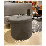 Moda Cardin Gri Jüt Materyal Hasır Sepet, Çok Amaçlı Banyo, Havlu, Kirli ve Oyuncak Düzenleyici 40x34 - 35 x 40