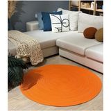 Moda Cardin Jüt Çift Taraflı Yuvarlak Halı - Turuncu - 120 x 120 cm