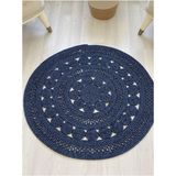 Moda Cardin Jüt Daire Halı - Mavi - 100 x 100 cm
