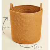 Moda Cardin MODACARDİN Jüt Hasır Çamaşır Sepeti Düzenleyici 40 x 36 cm Desenli Kapalı Kullanım Alanı - Bej - Krem Rengi - 40 x 32