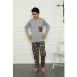 Moda Çizgi 20387 Gri Penye Erkek Çocuk Pijama Takımı