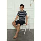 Moda Çizgi 20394 Lacivert Penye Erkek Çocuk Şortlu Pijama Takımı