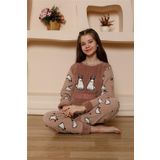Moda Çizgi 20524 Vizon Welsoft Polar Kız Çocuk Pijama Takımı