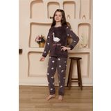 Moda Çizgi 20525 Mürdüm Welsoft Polar Kız Çocuk Pijama Takımı