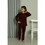 Moda Çizgi 20549 Bordo Welsoft Polar Erkek Çocuk Pijama Takımı