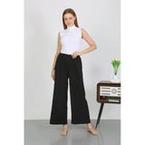 Moda Çizgi 210074 Siyah Bürümcük Kumaş Hafif Esnek Kadın Pantolon