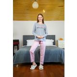 Moda Çizgi 4118 Gri Penye Uzun Kol Kadın Pijama Takımı