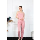 Moda Çizgi 4136 Somon İp Askılı Kadın Pijama Takımı