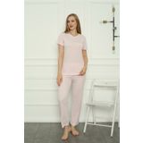 Moda Çizgi 4157 Pembe Penye Kadın Pijama Takımı