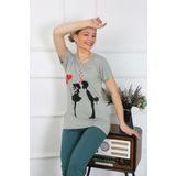 Moda Çizgi 4210 Kısa Kol Penye Kadın Pijama Takımı