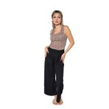 Moda Çizgi 4217 Kahve Kalın Askılı Body Bol Paça 2'li Kadın Pantolon Takım