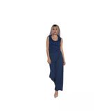 Moda Çizgi 4217 Lacivert Kalın Askılı Body Bol Paça 2'li Kadın Pantolon Takım