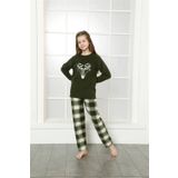 Moda Çizgi 4633 Yeşil Welsoft Polar Kız Çocuk Pijama Takımı
