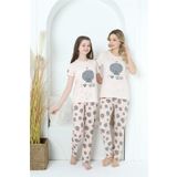 Moda Çizgi 50101 Anne Kız Aile I Love Yoga Pijama Takım