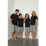 Moda Çizgi 50115 Aile Anne - Kız Penye Şortlu Pijama Takım